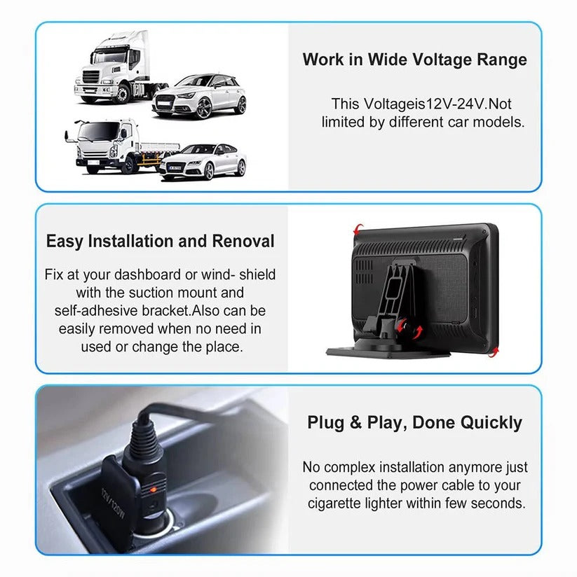 Smart 7-inch Car Touchscreen Display with Voice Control