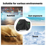 Weatherproof cover for motorcycles and scooters with anti-glare protection