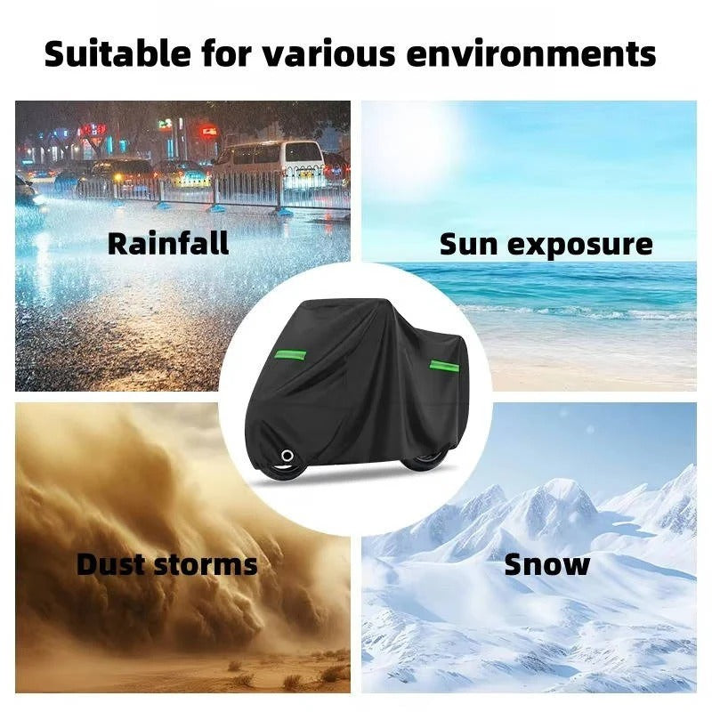 Weatherproof cover for motorcycles and scooters with anti-glare protection