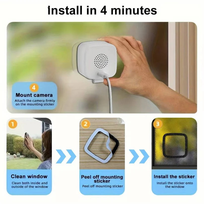 1080P Indoor Camera with Window Mount and Two-Way Audio