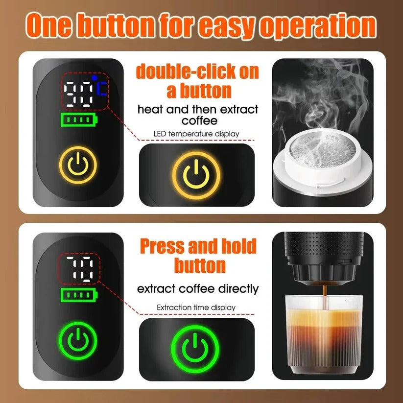 Portable 20 Bar Espresso Machine for Capsules and Ground Coffee