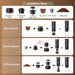Portable 20 Bar Espresso Machine for Capsules and Ground Coffee