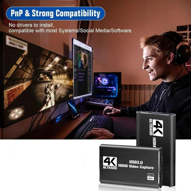4K HDMI Video Capture Device with USB 3.0 – Records in 1080P 60FPS