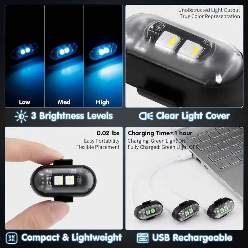 Rechargeable RGB LED Flashing Light with Remote Control