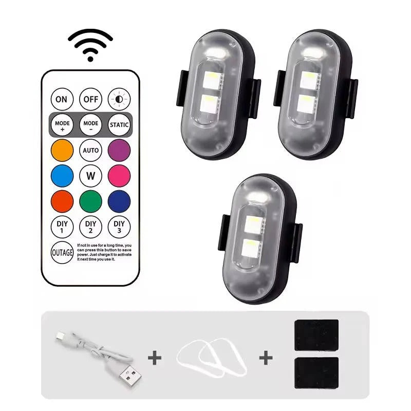 Rechargeable RGB LED Flashing Light with Remote Control