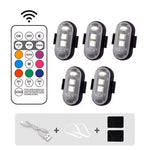Rechargeable RGB LED Flashing Light with Remote Control
