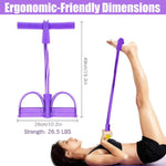 Resistance band with foot pedals and detachable handles for home workouts