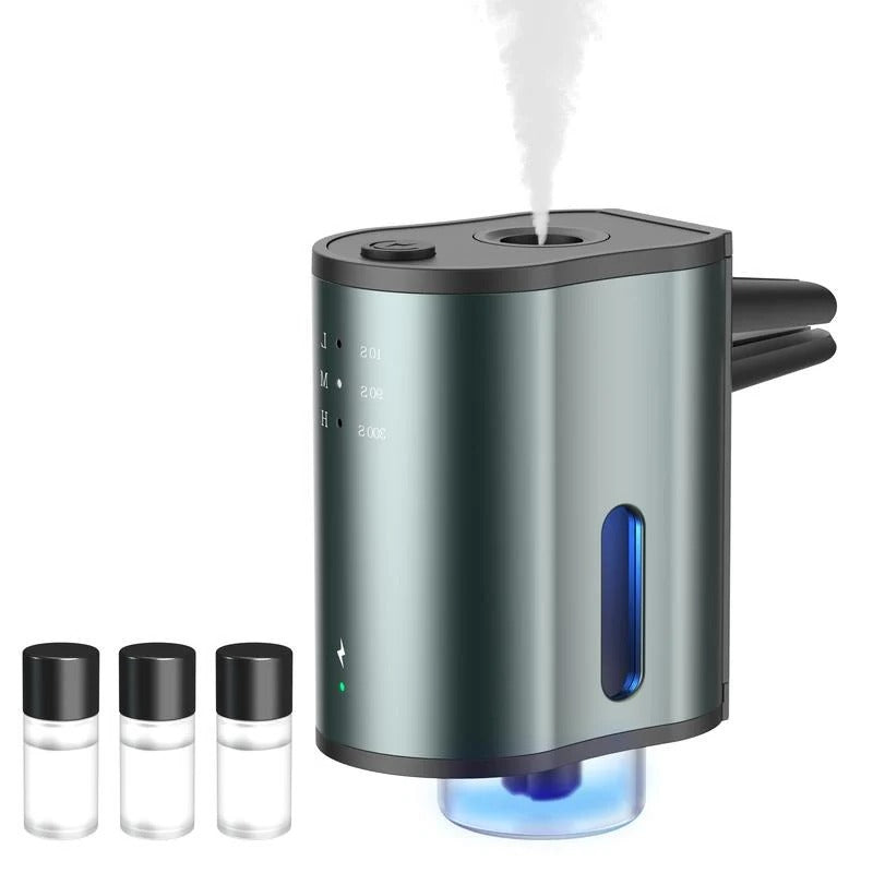 Aromatischer Auto-Diffusor ohne Wasser mit einstellbarer Intensität und 3 Nachfüllflaschen