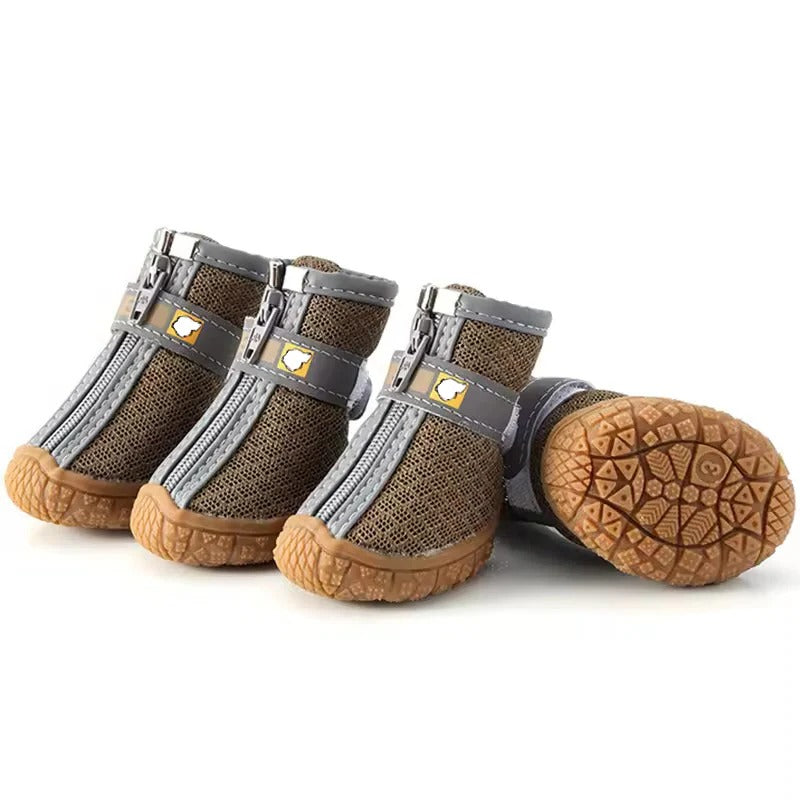 Wasserfeste, Atmungsaktive Hundeschuhe mit Rutschfester Sohle – 4er Set