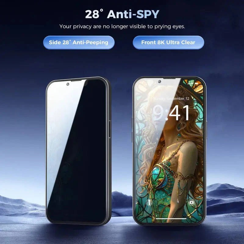 Zweierpack Datenschutz-Displayschutzfolie aus gehärtetem Glas für iPhone-Modelle
