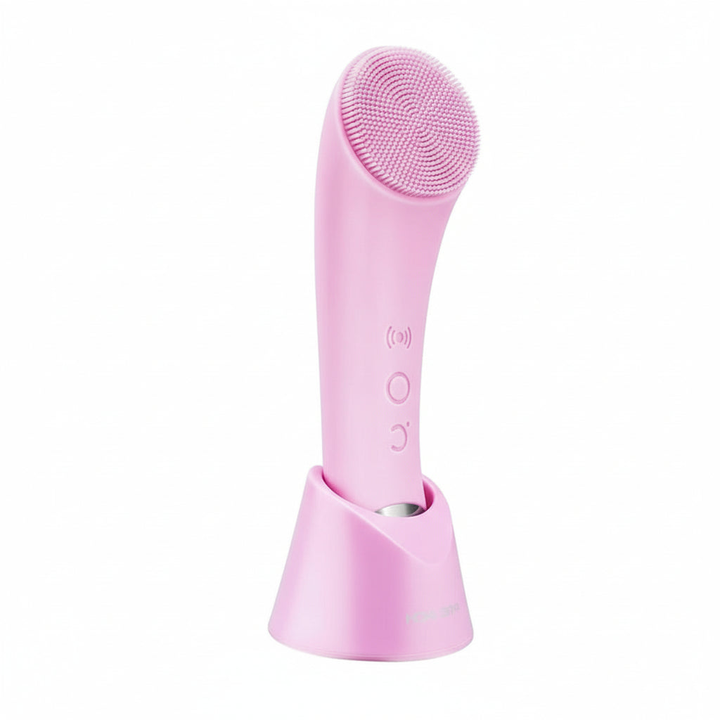 Wiederaufladbare Silikon-Gesichtsreinigungsbürste mit Heizmassage und Vibrationspeeling