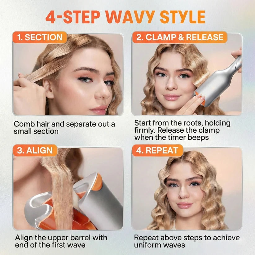 25mm Double Barrel Hair Crimper with 5 Temperature Settings