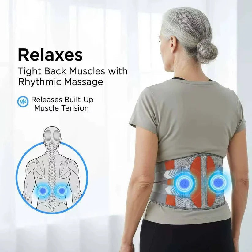 Verstellbarer Rückenstützgurt mit Wärme- und Massagefunktion