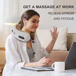 Travel Neck Pillow with Integrated Massager for Relaxation