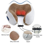 Travel Neck Pillow with Integrated Massager for Relaxation