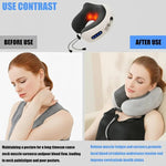 Travel Neck Pillow with Integrated Massager for Relaxation