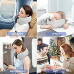Travel Neck Pillow with Integrated Massager for Relaxation