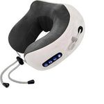 Travel Neck Pillow with Integrated Massager for Relaxation