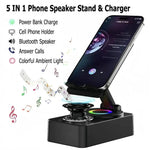 All-in-One Bluetooth Lautsprecher mit Handyhalterung und LED-Beleuchtung