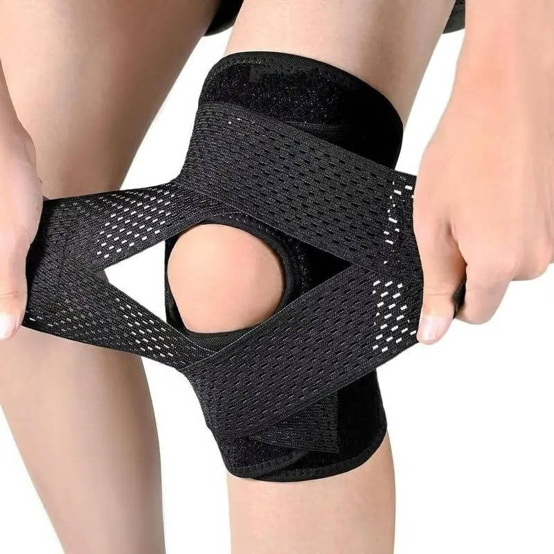 Adjustable Knee Brace with Side Stabilizers and Breathable Support