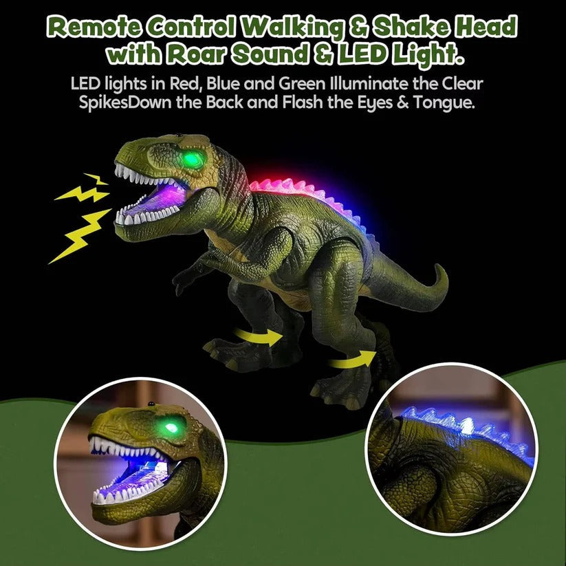 Fernsteuerbares Dinosaurier-Spielzeug mit Nebeleffekten und LED-Lichtern