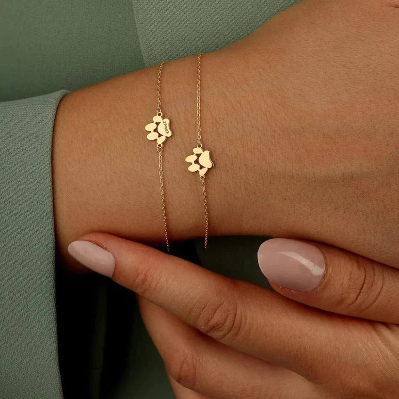 Personalized Paw Print Stainless Steel Bracelet – A Symbol of Love