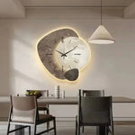 Elegant Natural Wood Wall Clock with Gentle LED Lighting