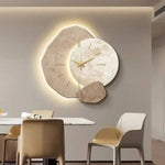 Elegant Natural Wood Wall Clock with Gentle LED Lighting