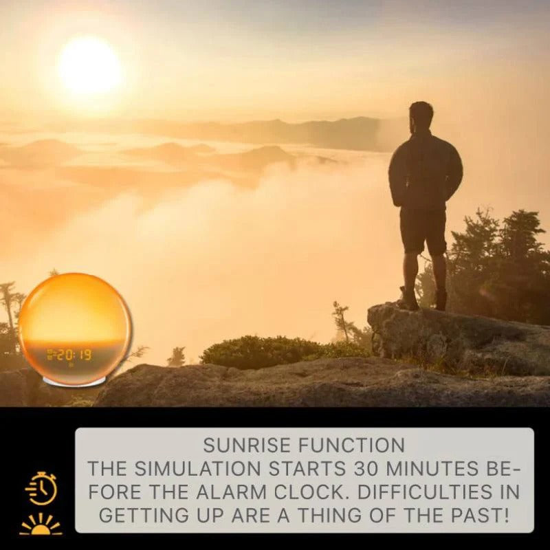 Smart alarm clock with light simulation and Bluetooth function