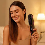 Keramische Haarglätterbürste mit Anti-Frizz-Funktion für schnelles Styling