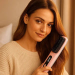 Keramische Haarglätterbürste mit Anti-Frizz-Funktion für schnelles Styling