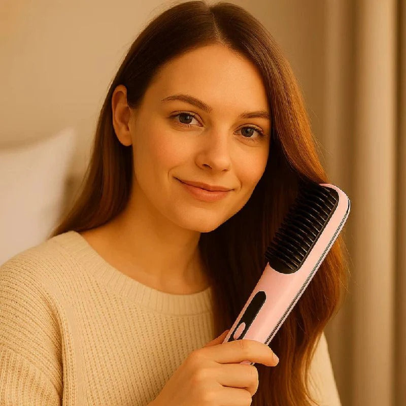 Keramische Haarglättungsbürste mit Anti-Frizz-Funktion für schnelles Styling