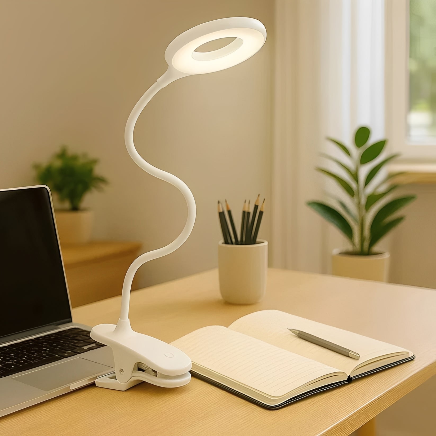 Flexibles LED-Leselicht mit USB-Akku und dimmbarem Design für den Schreibtisch