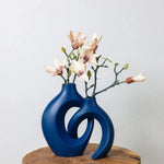 Handgefertigte Keramikvase mit Geflecht-Design für Blumenarrangements