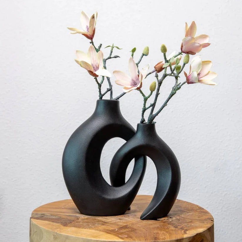 Keramische Vase mit Geflochtenem Design für Blumenarrangements