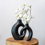 Keramische Vase mit Geflochtenem Design für Blumenarrangements