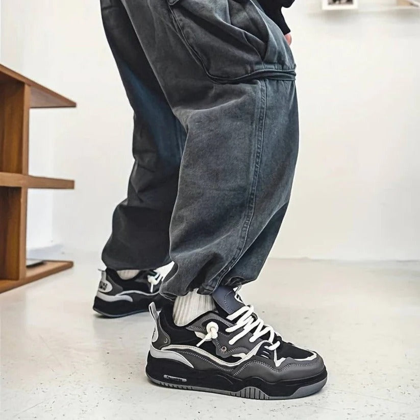 Robuste Herren-Sneaker mit Dickem Sohlenprofil für den Alltag