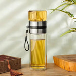 Portable Glass Carafe with Tea Infuser and Insulated Sleeve
