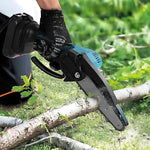 Powerful cordless chainsaw with precision cutting for outdoor use