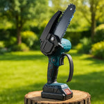 Powerful cordless chainsaw with precision cutting for outdoor use