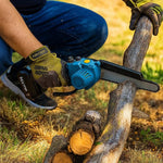 Powerful cordless chainsaw with precision cutting for outdoor use