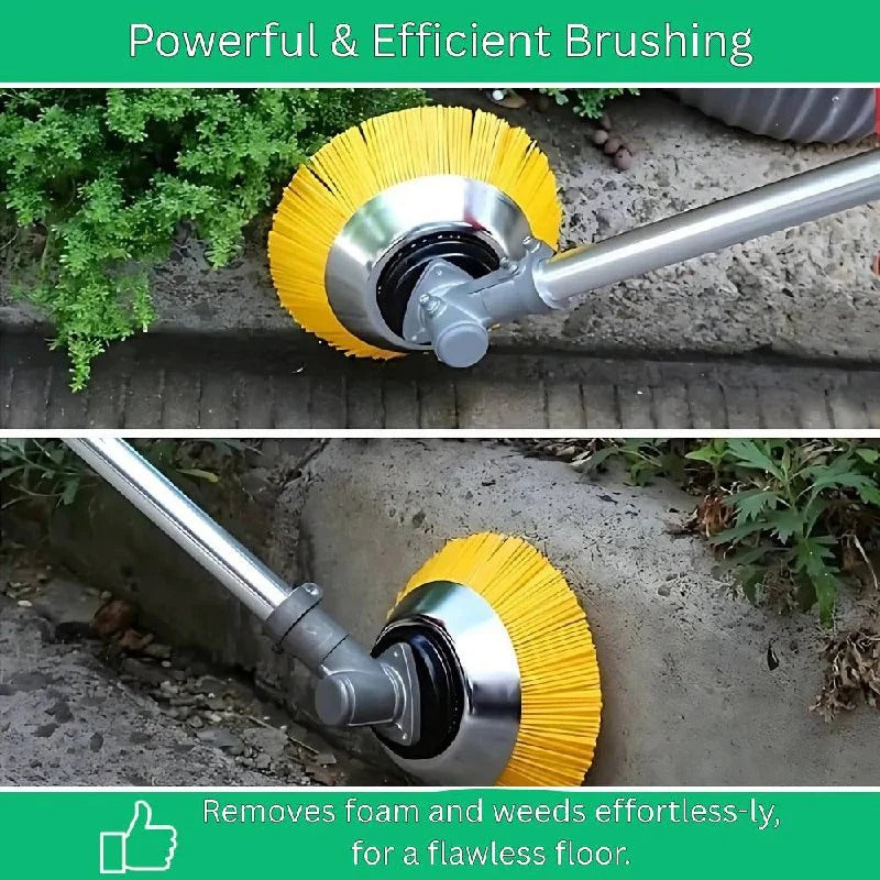 Versatile Nylon Brush Attachment for Precise Lawn Care and Surface Cleaning