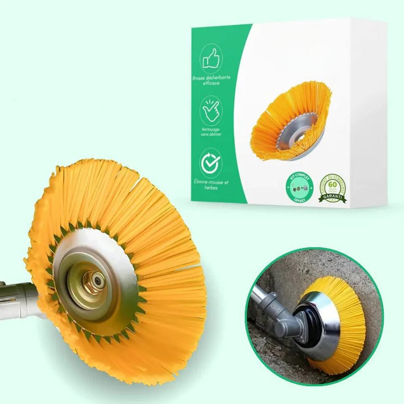 Versatile Nylon Brush Attachment for Precise Lawn Care and Surface Cleaning