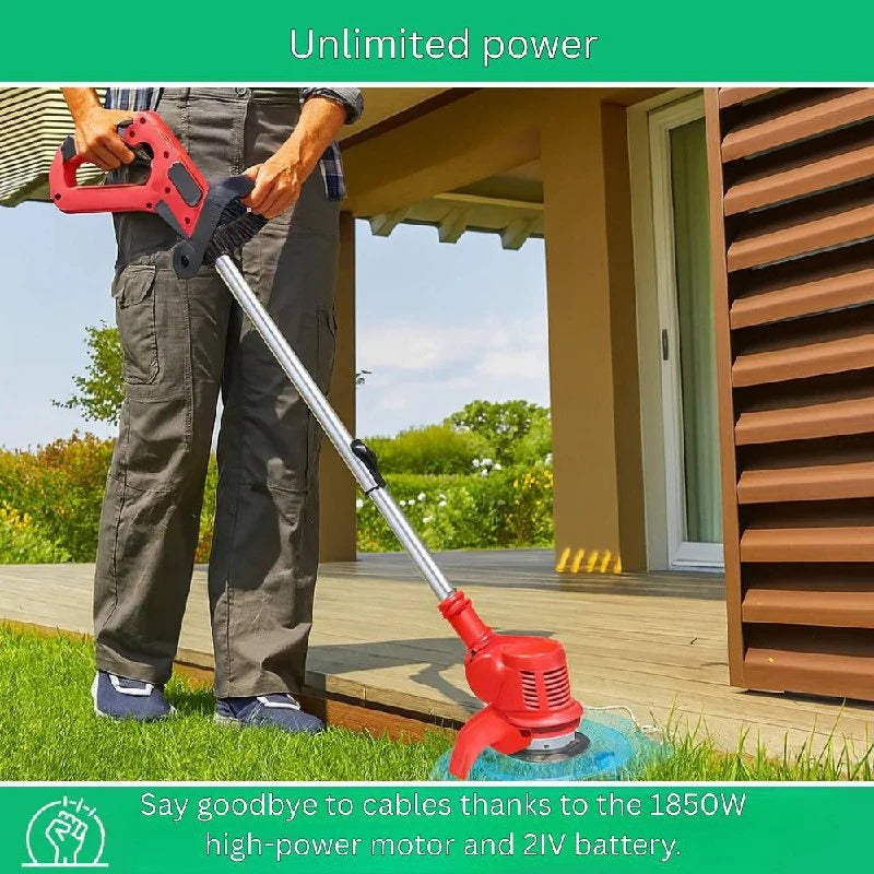 Powerful Cordless Lawn Edger with 21V Battery for Precise Garden Care