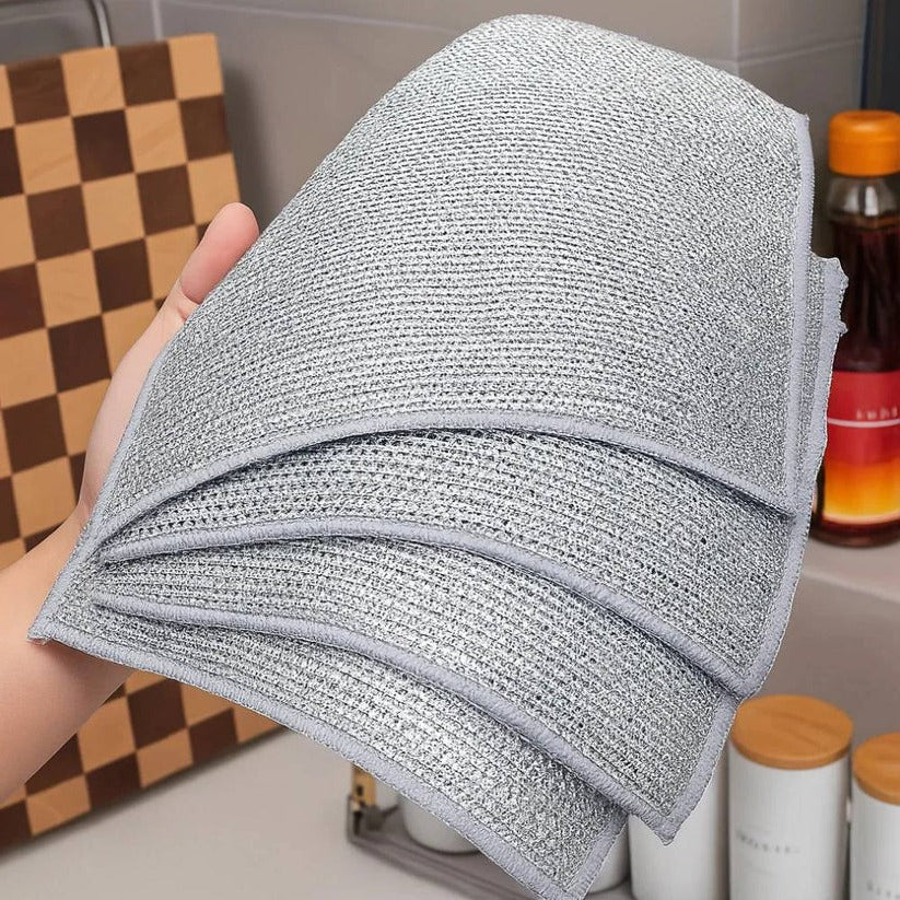 Reusable stainless steel cleaning cloths for streak-free wiping