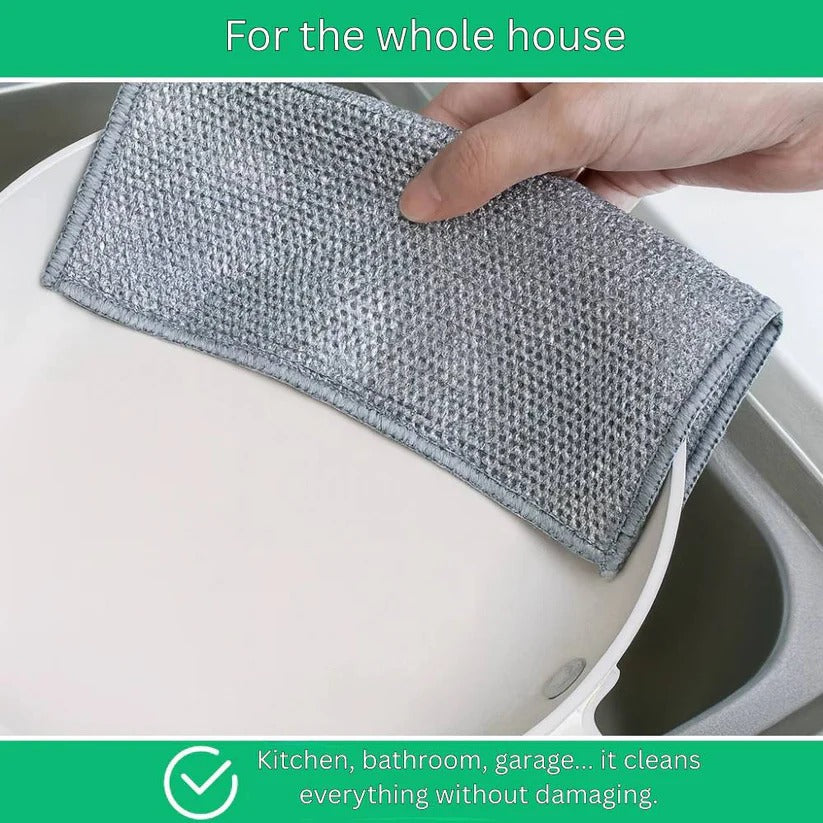 Reusable stainless steel cleaning cloths for streak-free wiping