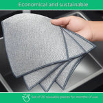 Reusable stainless steel cleaning cloths for streak-free wiping