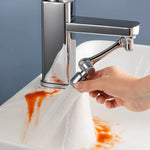 Wendbarer Wasserhahnaufsatz mit integriertem Wasserfilter und Spritzschutz