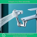 Wendbarer Wasserhahnaufsatz mit integriertem Wasserfilter und Spritzschutz