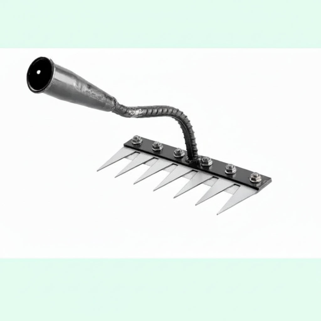 Ergonomic Steel Garden Rake for Efficient Weed Removal